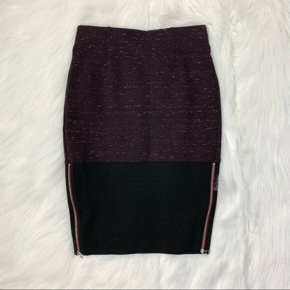 Aritzia Wilfred Campagne Pencil Skirt Heathered High Rise Waist zipper Size 0 - Picture 11 of 15